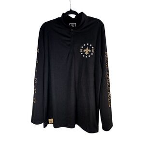 New Orleans Saints NFL Team Apparel Pullover Large Long Sleeve 1/4 Zip